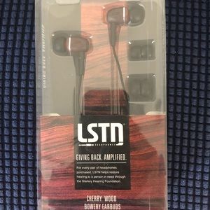 LSTN Cherry Wood Bowery Earbuds